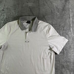 Oakley Golf Polo Shirt Mens Medium Regular Fit Gray Athletic Casual